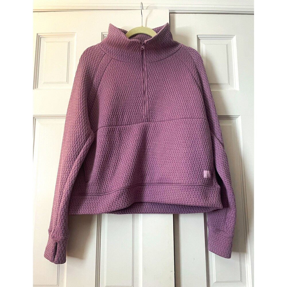 L.L.Bean Women's Ridgeknit Oversized Half-Zip Pullover French Lilac Purple M Reg